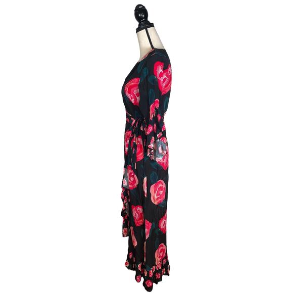 Anthropologie Blank London Verona Floral Ruffle Wrap Midi Dress   Size: Small P - Picture 4 of 6